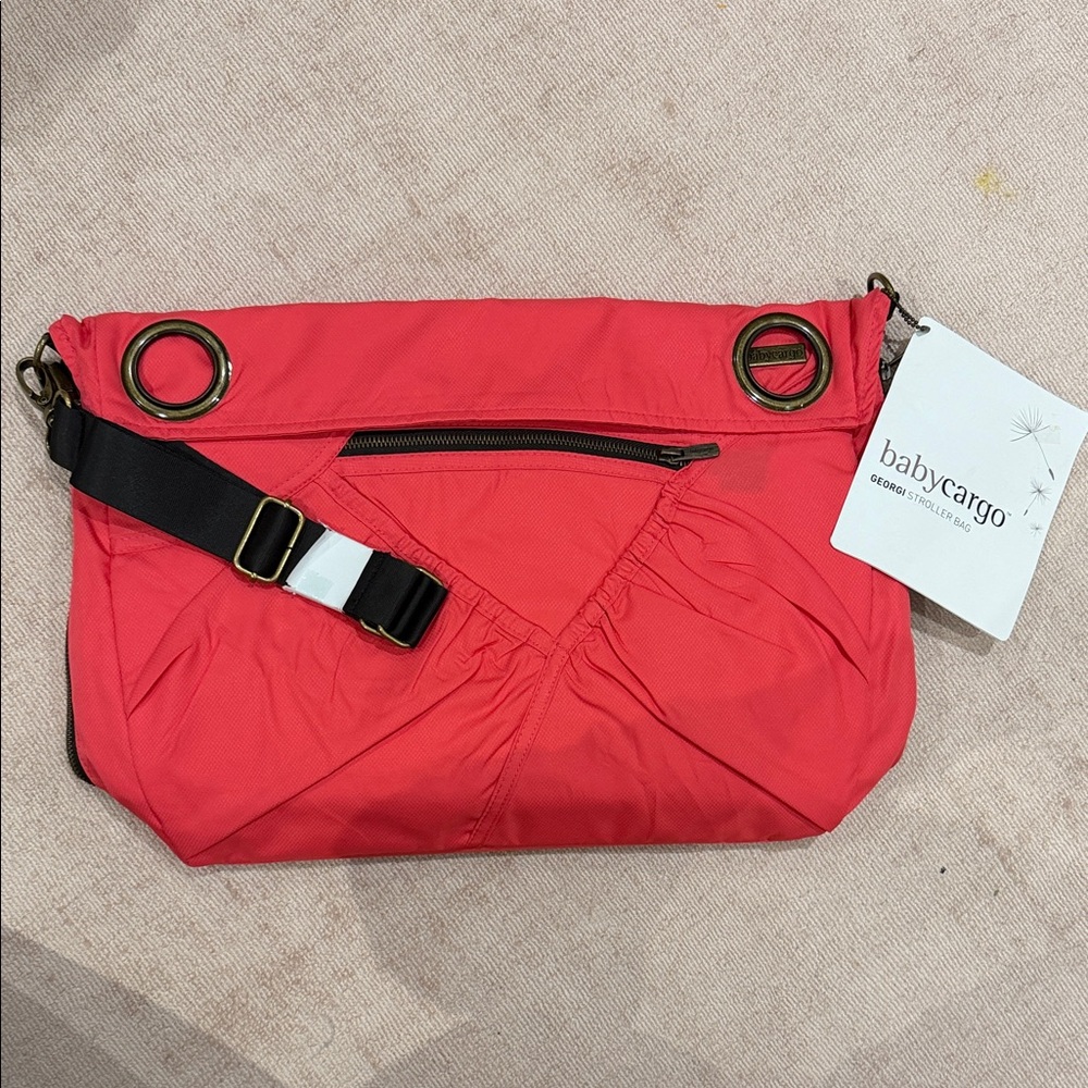 Coral Crossbody Bag with Adjustable Black Strap
